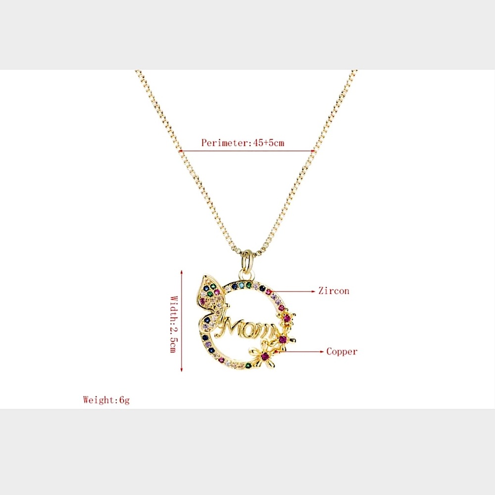 Butterfly Mom Pendant Necklace for Mom - Picture 4 of 5